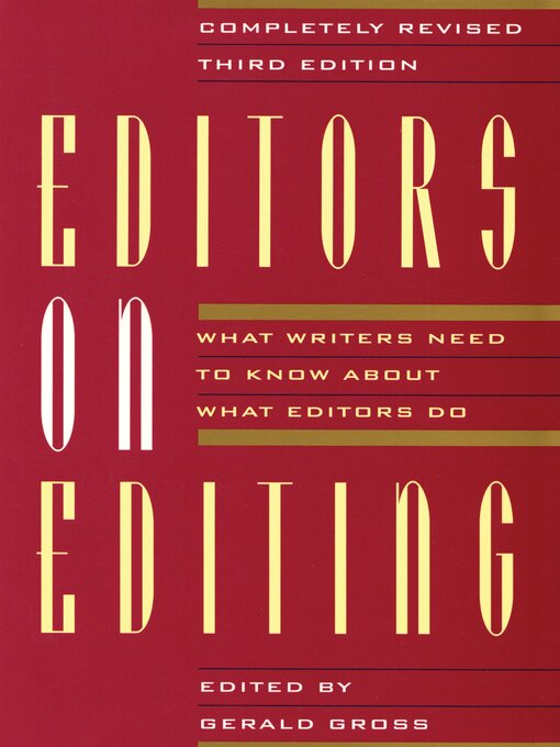 Title details for Editors on Editing by Gerald Gross - Available